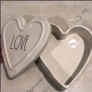 Rae Dunn White Heart Ceramic Box